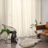 Perdea triplu voal cu rejansa tip creion, Premium, Crem