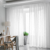 Set perdea tip tesatura in cu rejansa transparenta cu ate pentru galerie, Havana, Madison, Alb, 2 buc