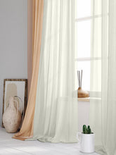 Perdea tip matase cu rejansa transparenta cu 7 buzunare tip creion, Premium, ivoire