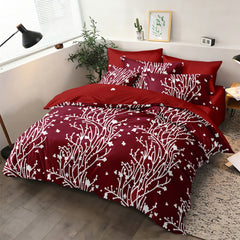 Lenjerie de pat pentru o persoana cu husa de perna patrata, Renata, bumbac mercerizat, multicolor, 3 piese