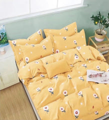 Lenjerie de pat matrimonial SUPER cu husa de perna dreptunghiulara, Itaca, bumbac mercerizat, multicolor, 4 piese
