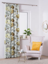 Set draperii blackout model floral cu rejansa din bumbac tip fagure, Madison, densitate 700 g/ml, Paeonia Shirley, 2 buc