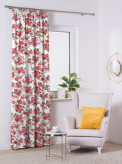 Set draperii blackout model floral cu rejansa din bumbac tip fagure, Madison, densitate 700 g/ml, Garden Flowers, 2 buc