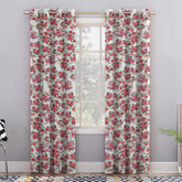 Draperie blackout model floral cu inele albe, Madison, densitate 700 g/ml, Garden Flowers, 1 buc