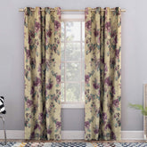 Draperie blackout model floral cu inele auriu antic, Madison, densitate 700 g/mp, Pastel Roses, 1 buc