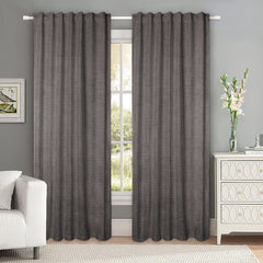 Set draperii tip tesatura in cu rejansa transparenta cu ate pentru galerie, Madison, densitate 700 g/ml, Licio, 2 buc