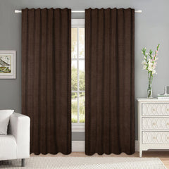Set draperii tip tesatura in cu rejansa transparenta cu ate pentru galerie, Madison, densitate 700 g/ml, Lean, 2 buc