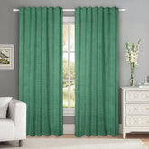 Set draperii tip tesatura in cu rejansa transparenta cu ate pentru galerie, Madison, densitate 700 g/ml, Fahim, 2 buc