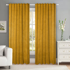 Set draperii tip tesatura in cu rejansa transparenta cu ate pentru galerie, Madison, densitate 700 g/ml, Doria, 2 buc