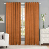 Set draperii tip tesatura in cu rejansa transparenta cu ate pentru galerie, Madison, densitate 700 g/ml, Ornella, 2 buc