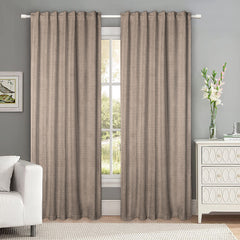 Set draperii tip tesatura in cu rejansa transparenta cu ate pentru galerie, Madison, densitate 700 g/ml, Vilfredo, 2 buc