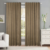 Set draperii tip tesatura in cu rejansa transparenta cu ate pentru galerie, Madison, densitate 700 g/ml, Viggo, 2 buc