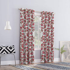 Set draperii blackout model floral cu inele auriu antic, Madison, densitate 700 g/ml, Garden Flowers, 2 buc