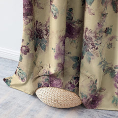 Draperie blackout model floral cu rejansa transparenta cu ate pentru galerie, Madison, densitate 700 g/ml, Pastel Roses, 1 buc
