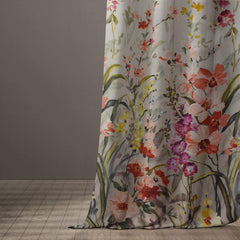 Draperie dim-out model floral cu rejansa din bumbac tip fagure, Madison, densitate 700 g/ml, Liatris Gladiolus, 1 buc