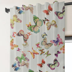 Draperie dim-out model floral cu rejansa transparenta cu ate pentru galerie, Madison, densitate 700 g/ml, Nimfalide, 1 buc