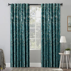 Set draperii din catifea texturata cu rejansa transparenta cu ate pentru galerie, Madison, densitate 700 g/ml, Hara, 2 buc
