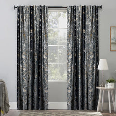 Set draperii din catifea texturata cu rejansa transparenta cu ate pentru galerie, Madison, densitate 700 g/ml, Kamari, 2 buc