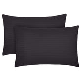 Set 2 huse perna din damasc, densitate 130 g/mp, Negru