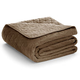 Cuvertura de pat din catifea matlasata, Laila, 180-190 g/m2, cappuccino