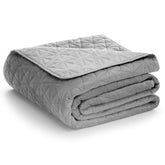 Cuvertura de pat din catifea matlasata, Laila, 180-190 g/m2, gri