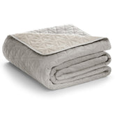 Cuvertura de pat din catifea matlasata, Laila, 180-190 g/m2, bej