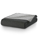 Cuvertura de pat matlasata, Axel, densitate 70 g/mp, Antracit/Gri