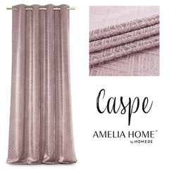 Draperie blackout cu inele stil glamour, Caspe, densitate 230 g/mp, roz, 1 buc