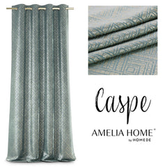 Draperie blackout cu inele stil glamour, Caspe, densitate 230 g/mp, vernil, 1 buc