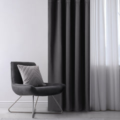 Draperie blackout cu inele, Juliette, densitate 230 g/mp, negru, 1 buc