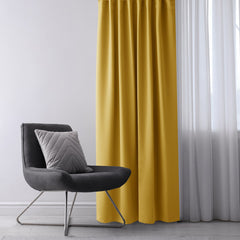 Draperie blackout cu rejansa multifunctionala, fagure si ate, Juliette, densitate 230 g/mp, galben, 1 buc