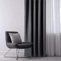 Draperie blackout cu rejansa multifunctionala, fagure si ate, Juliette, densitate 230 g/mp, gri, 1 buc