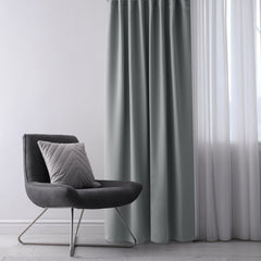 Draperie blackout cu rejansa multifunctionala, fagure si ate, Juliette, densitate 230 g/mp, gri deschis, 1 buc