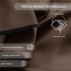 Draperie blackout cu rejansa multifunctionala, fagure si ate, Juliette, densitate 230 g/mp, maro, 1 buc