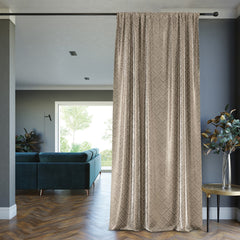 Draperie blackout cu rejansa stil glamour, Caspe, densitate 230 g/mp, bej, 1 buc