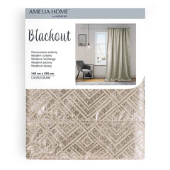 Draperie blackout cu rejansa stil glamour, Caspe, densitate 230 g/mp, bej, 1 buc