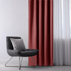 Draperie blackout cu rejansa multifunctionala, fagure si ate, Juliette, densitate 230 g/mp, rosu, 1 buc