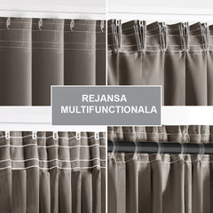 Draperie blackout cu rejansa multifunctionala, fagure si ate, Juliette, densitate 230 g/mp, bej, 1 buc