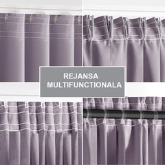 Draperie blackout cu rejansa multifunctionala, fagure si ate, Juliette, densitate 230 g/mp, roz pudrat, 1 buc