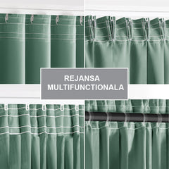 Draperie blackout cu rejansa multifunctionala, fagure si ate, Juliette, densitate 230 g/mp, vernil, 1 buc