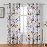 Draperie blackout cu inele, model floral, Premuda, densitate 200 g/m2, galben