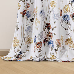 Draperie blackout cu inele, model floral, Premuda, densitate 200 g/m2, galben