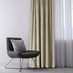 Draperie din catifea cu rejansa multifunctionala, fagure si ate, Velvet, opacitate 77%, densitate 210 g/mp, Bej clasic, 1 buc