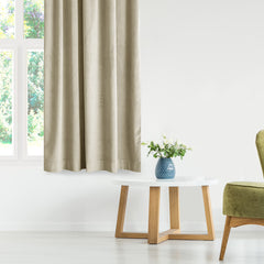 Draperie din catifea cu inele, Velvet, densitate 210 g/mp, opacitate 77%, Bej clasic, 1 buc