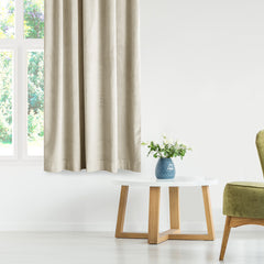 Draperie din catifea cu inele, Velvet, densitate 210 g/mp, opacitate 77%, Bej deschis, 1 buc