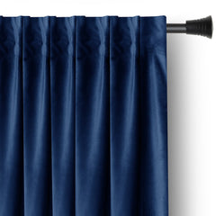 Draperie din catifea cu rejansa multifunctionala, Velvet, opacitate 77%, densitate 210 g/mp, Bleumarin, 1 buc