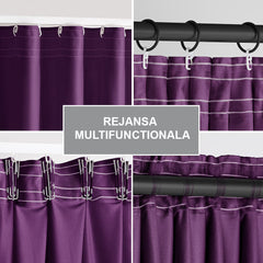 Draperie din catifea cu rejansa multifunctionala, Velvet, opacitate 77%, densitate 210 g/mp, Mov, 1 buc