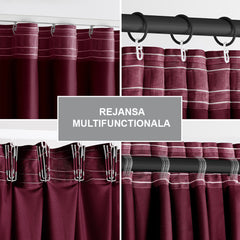 Draperie din catifea cu rejansa multifunctionala, Velvet, opacitate 77%, densitate 210 g/mp, Rosu, 1 buc