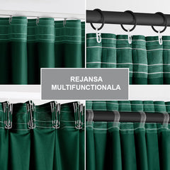 Draperie din catifea cu rejansa multifunctionala, Velvet, opacitate 77%, densitate 210 g/mp, Verde, 1 buc