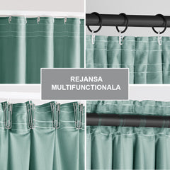 Draperie din catifea cu rejansa multifunctionala, fagure si ate, Velvet, opacitate 77%, densitate 210 g/mp, Vernil, 1 buc